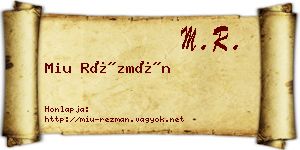 Miu Rézmán névjegykártya